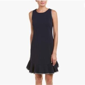 Sharagano Navy Ruffle Dress